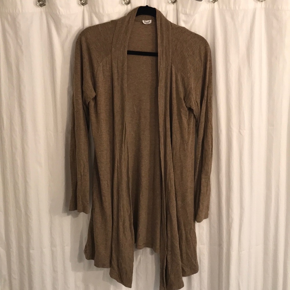 Splendid size M tan wool blend long cardigan